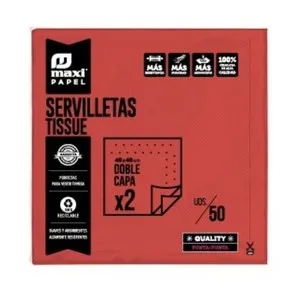MAXI PRODUCTS Tovallons de paper 40x40 cm Vermell