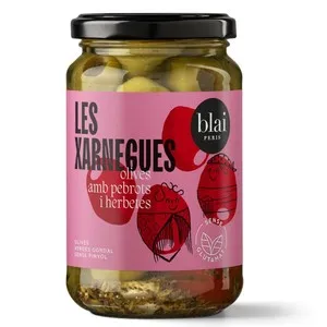 BLAI PERIS Olives verdes sense pinyol amb pebrot i herbetes
