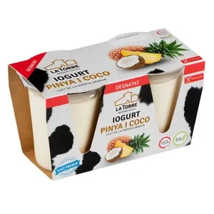 LA TORRE Iogurt desnatat de coco i pinya Km0