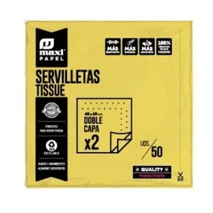MAXI PRODUCTS Tovallons de paper 40x40 cm Groc