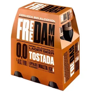FREE DAMM Cervesa torrada sense alcohol 6 x 25 cl en ampolla