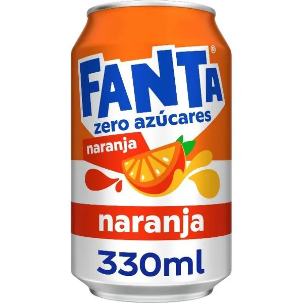 Refresco de naranja FANTA Zero, lata 33 cl