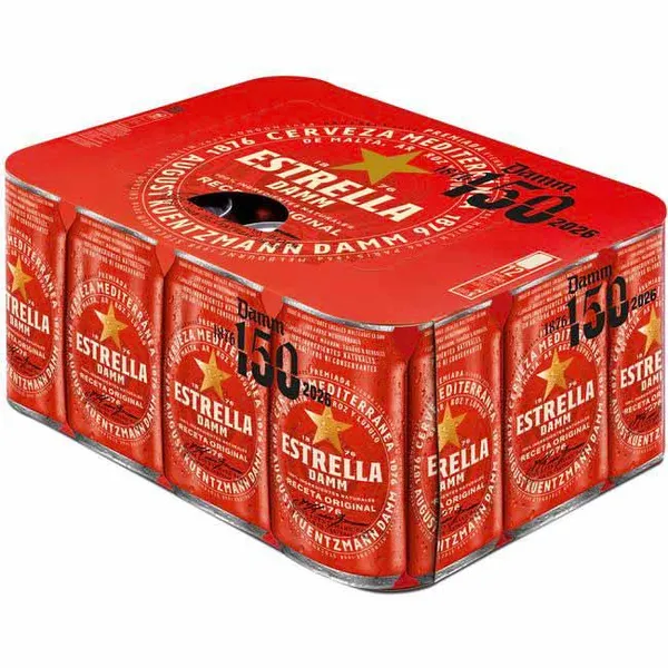 Cerveza ESTRELLA DAMM, pack 12x33 cl