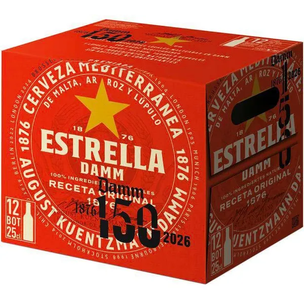 Cerveza ESTRELLA DAMM, pack 12x25 cl