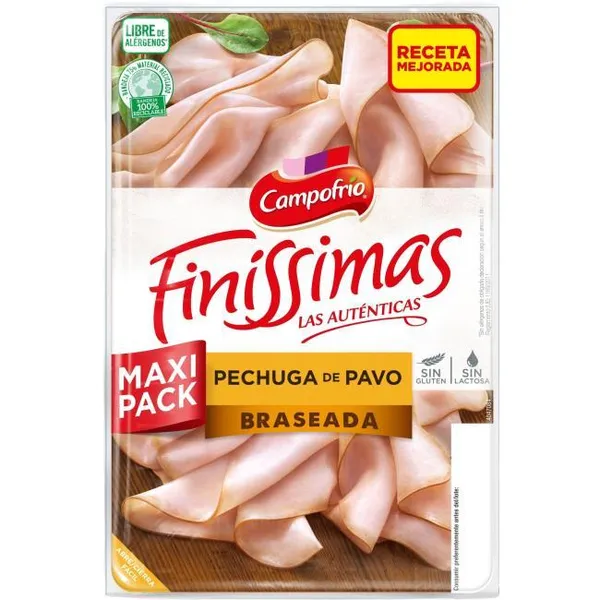Pechuga de pavo braseada CAMPOFRÍO FINÍSSIMAS, bandeja 165 g