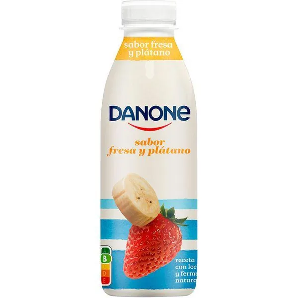 Leche fermentada beber sabor fresa-plátano DANONE, botella 550 g