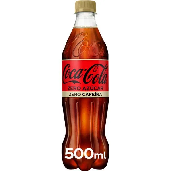 Refresco de cola sin cafeína COCA COLA ZERO ZERO, botellín 50 cl
