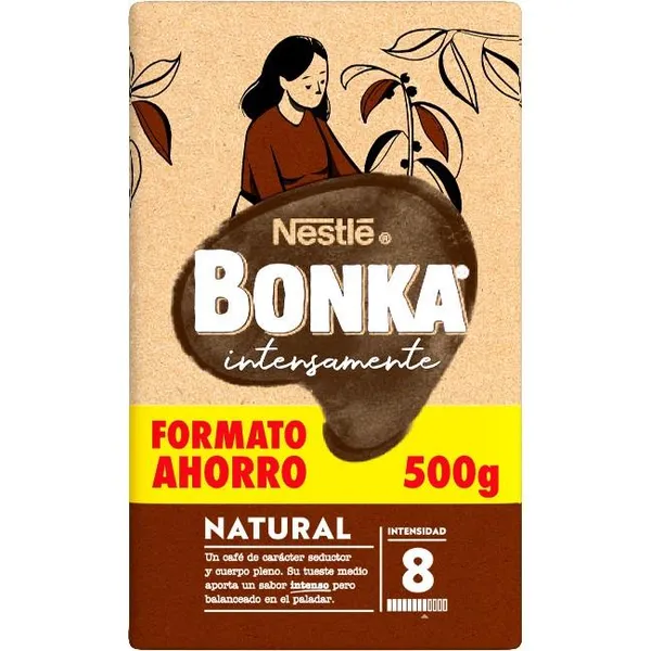 Café molido natural BONKA, paquete 500 g