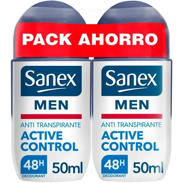 Desodorante para hombre roll on act control SANEX, pack 2x50 ml