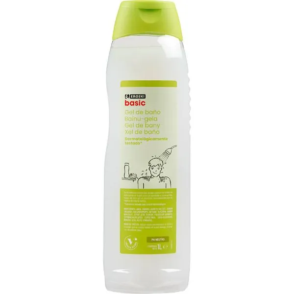 Gel familiar EROSKI basic, bote 1 litro