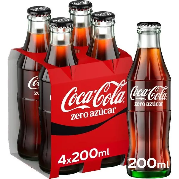 Refresco de cola zero COCA COLA, pack 4x20 cl