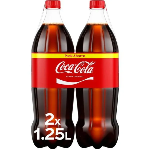 Refresco de cola COCA COLA, pack 2x1,25 litros