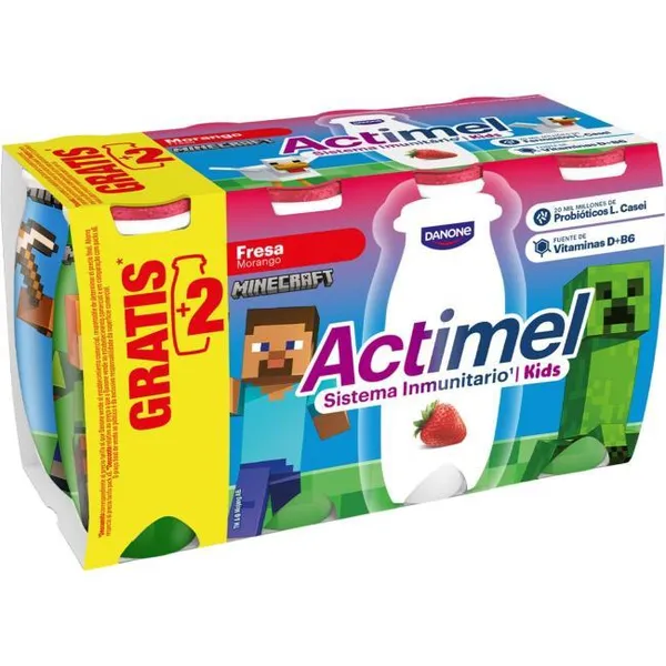 Actimel sabor fresa DANONE, pack 6x100 g