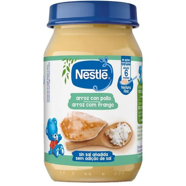 Tarrito puré de arroz blanco con pollo NESTLÉ, tarro 190 g