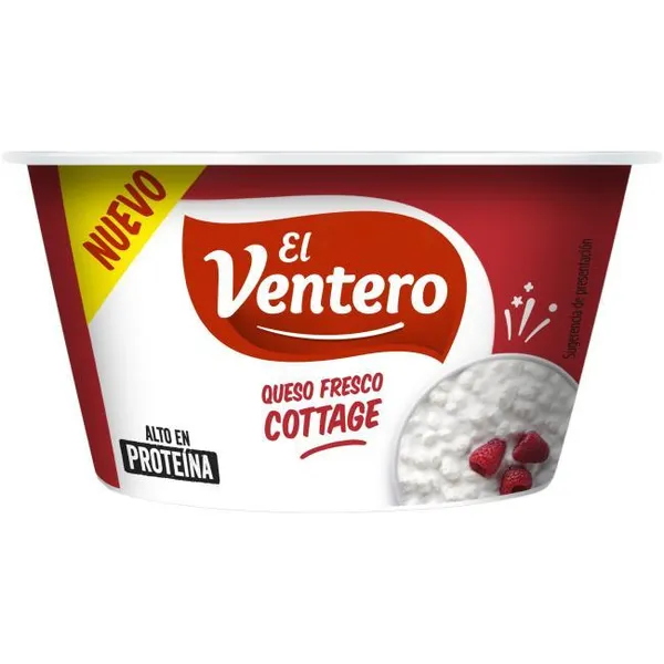 Queso fresco Cottage EL VENTERO, tarrina 180 g