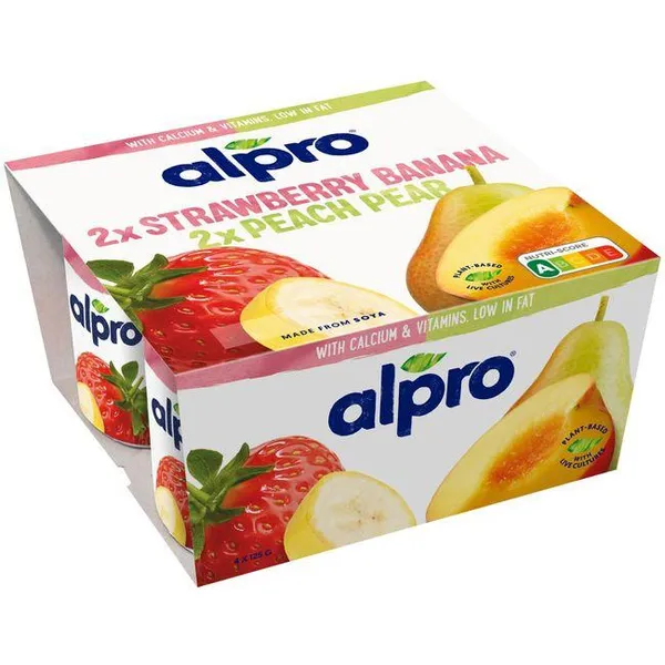 Preparado de soja fresa-plátano-pera-meloc. ALPRO, pack 4x125 g
