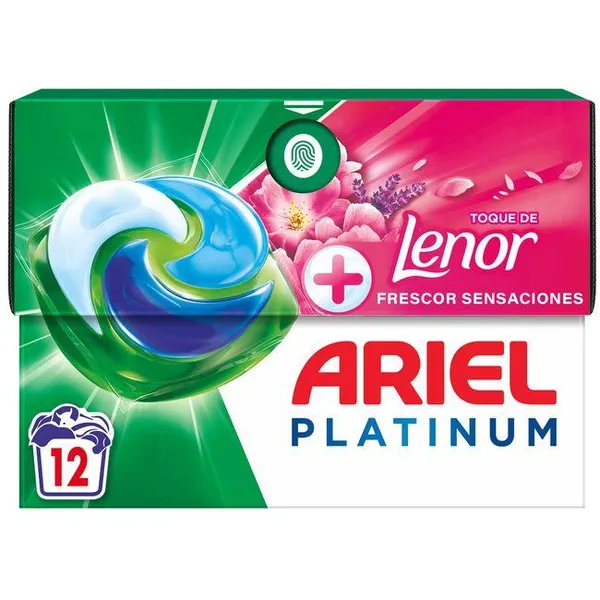 Detergente en cápsulas ARIEL SENSACIONES, caja 12 dosis
