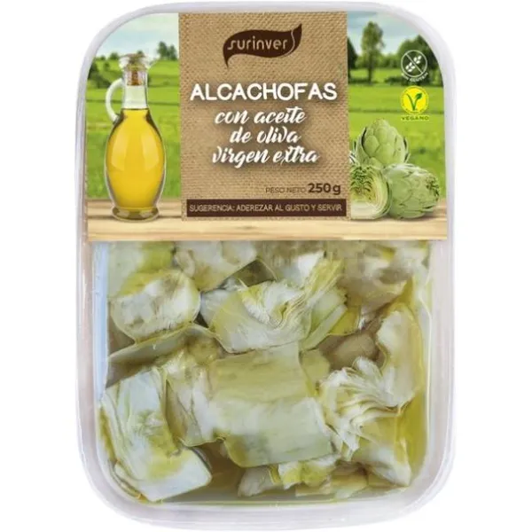 Alcachofa con aceite de oliva v. extra SURINVER, tarrina 250 g