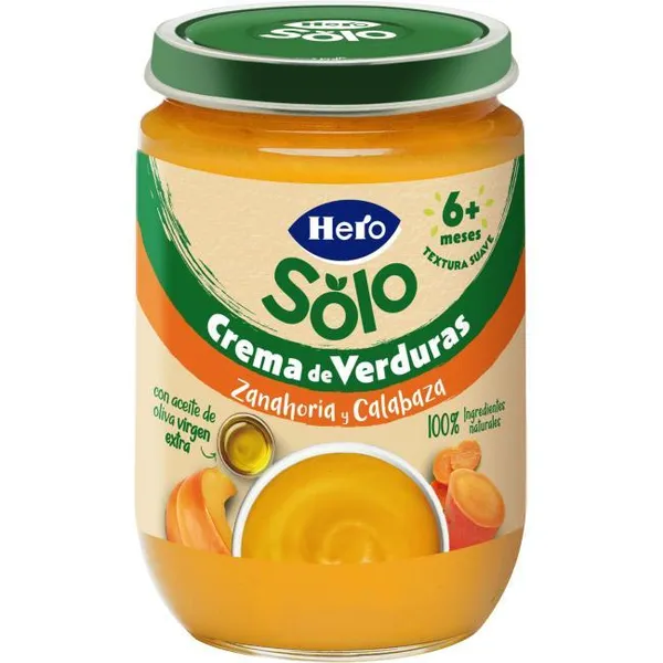 Tarrito de zanahoria y calabaza HERO, tarro 190 g