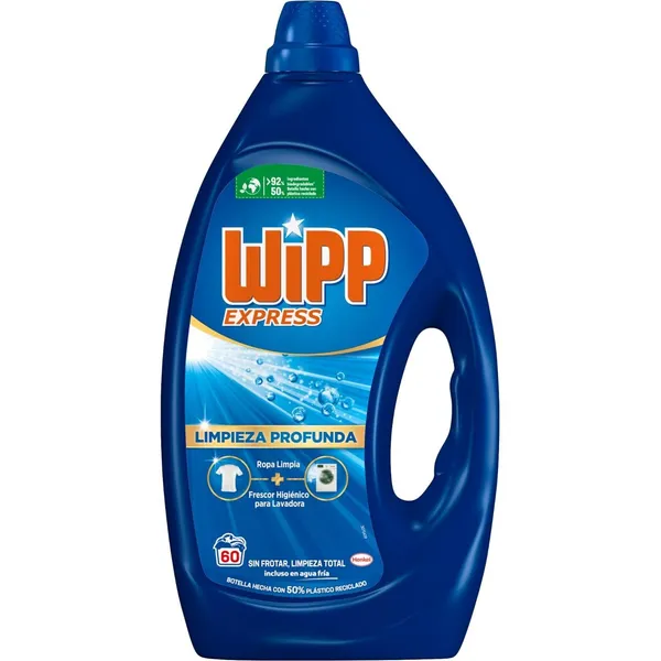 Detergente en gel WIPP AZUL, garrafa 60 dosis