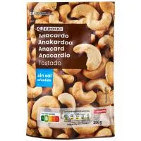 Anacardo tostados sin sal EROSKI, bolsa 200 g