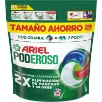 Detergente en cápsulas original ARIEL PODEROSO, bolsa 29 dosis
