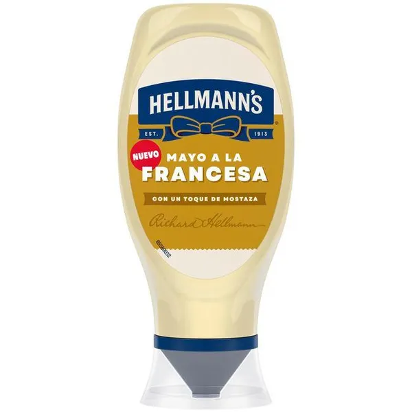 Mayonesa a la francesa HELLMANNS, bocabajo 430 ml
