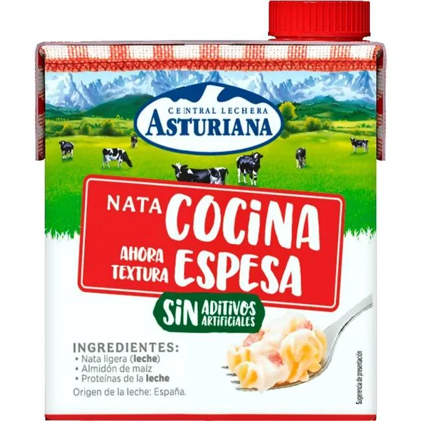 Nata para cocinar textura espesa ASTURIANA, brik 500 ml