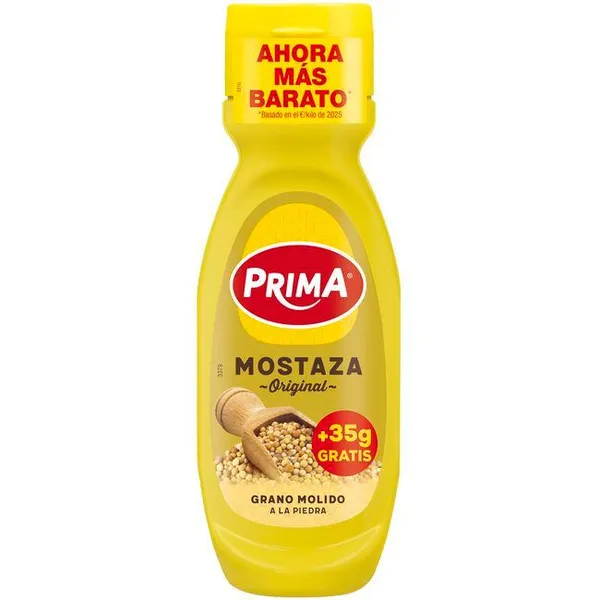 Mostaza original PRIMA, bote 265+35 g Gratis