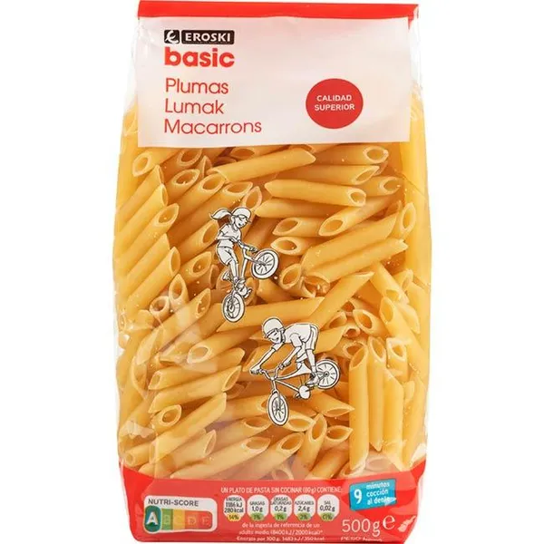 Macarrones EROSKI basic, paquete 500 g
