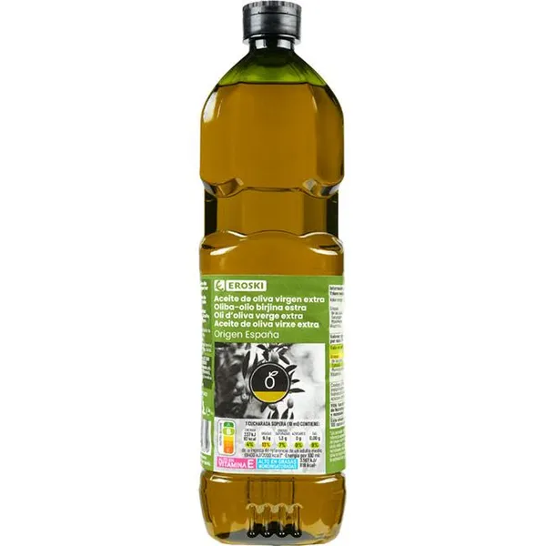 Aceite de oliva virgen extra EROSKI, botella 1 litro