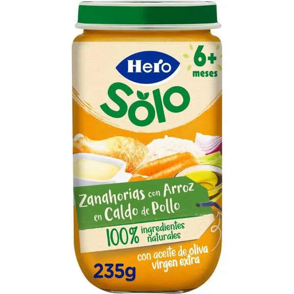 Tarrito de zanahorias-arroz HERO, tarro 235 g