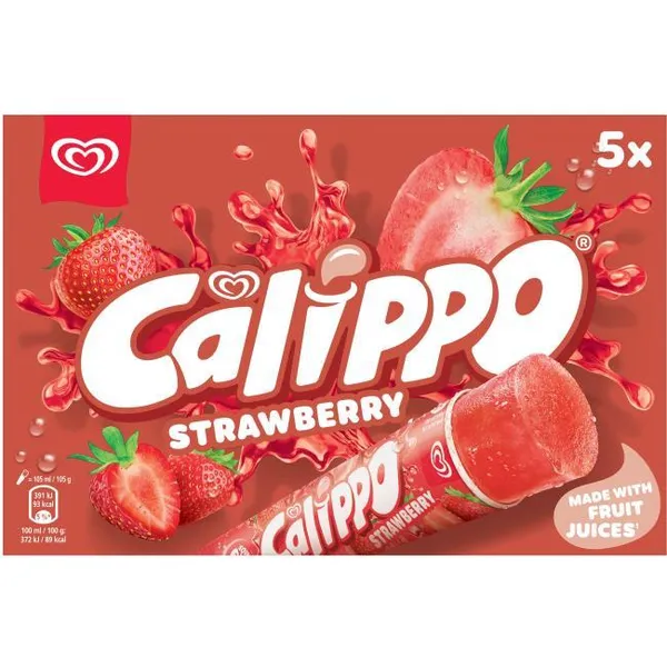 Helado de fresa CALIPPO, 5 uds, caja 525 g