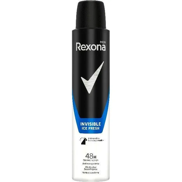 Desodorante para hombre invisible Ice Fresh REXONA, spray 200 ml