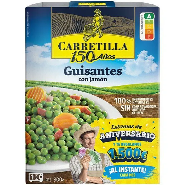 Guisantes CARRETILLA, bandeja 300 g