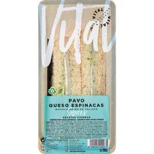 Sándwich Pavo y Queso con Espinacas
