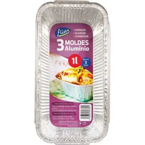Molde Aluminio Rectangular, 1 L