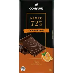 Chocolate Negro 72% Cacao con Naranja
