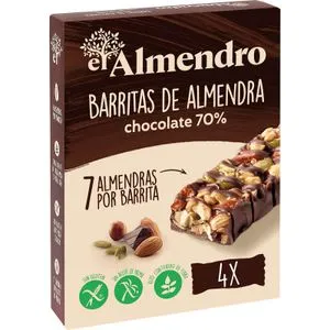 Barritas de Almendras Chocolate Negro 70%