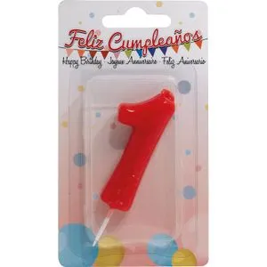 Vela de Aniversario Roja, Número 1