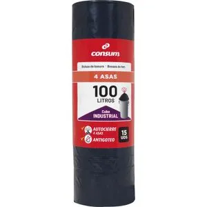 Bolsa Basura Autocierre 4 Asas 100 Litros
