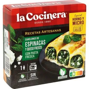 Canelones Espinacas y Queso Fresco