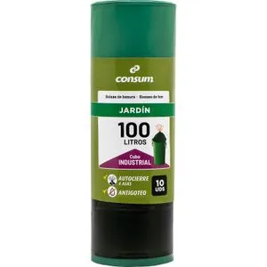 Bolsas Basura Autocierre Jardín Verde 100L