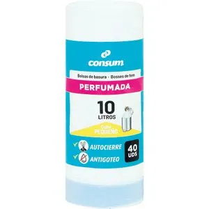 Bolsas Basura Autocierre Perfumada Blanca 10L