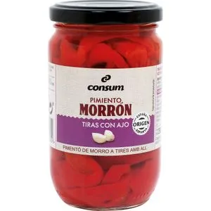 Pimiento Tiras con Ajo Frasco