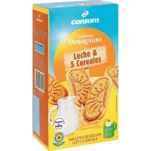 Galletas Desayuno con Leche y 5 Cereales