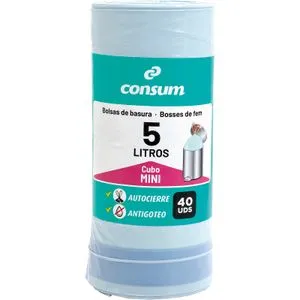 Bolsa Basura Autocierre Cubo Mini 5 Litros