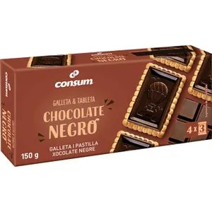 Galleta con Tableta Chocolate Negro