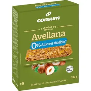 Barritas Muesli Avellana 0% Azúcares Añadidos