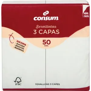 Servilleta 3 Capas Blanca 40x40